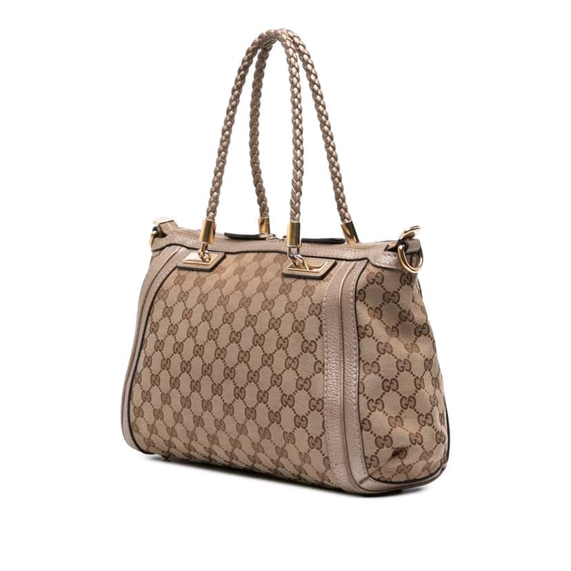 Gucci GG Canvas Bella Satchel Brown Canvas Good condition - Back View