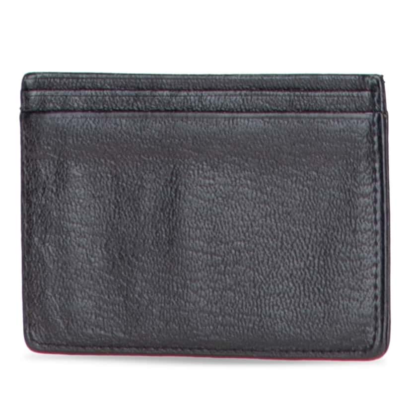 Chanel CC Goatskin Card Holder Black Leather Good condition - Back View