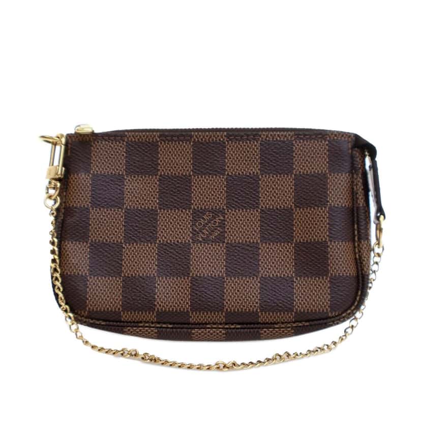 Louis Vuitton Damier Ebene Mini Pochette Accessoires Brown Canvas Good condition - Front View