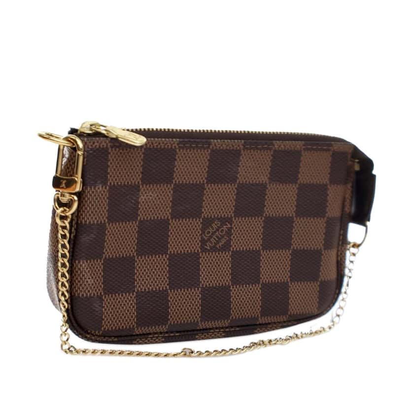 Louis Vuitton Damier Ebene Mini Pochette Accessoires Brown Canvas Good condition - Back View