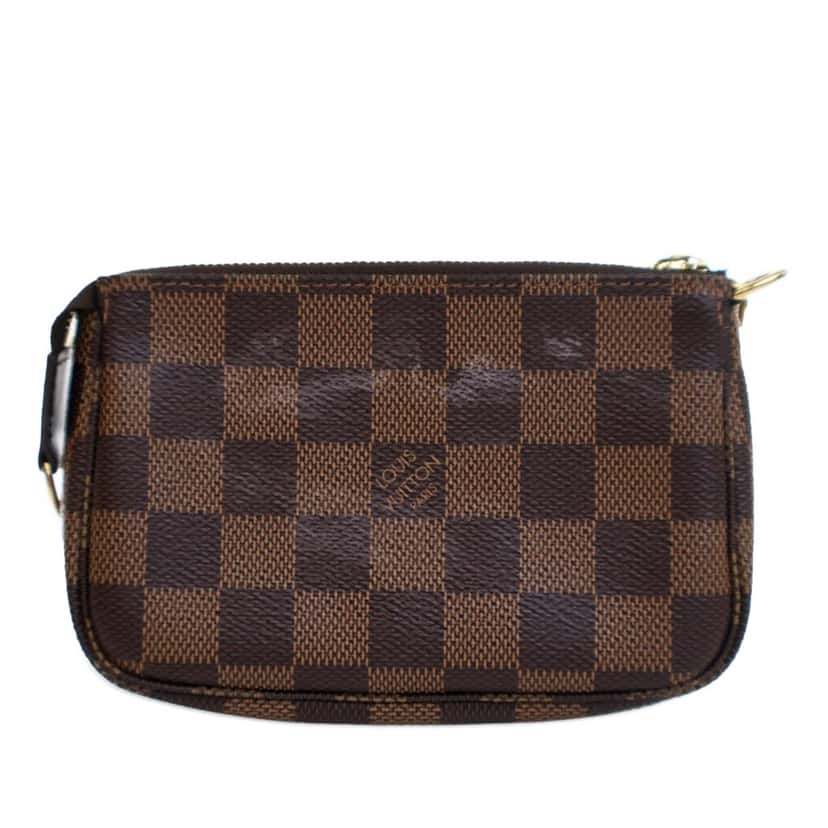 Louis Vuitton Damier Ebene Mini Pochette Accessoires Brown Canvas Good condition - Inside View