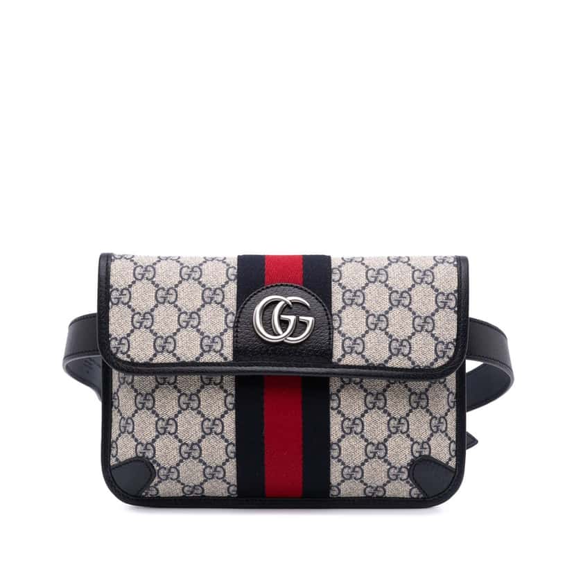 Gucci GG Supreme Ophidia Belt Bag Brown Canvas Good condition - Front View