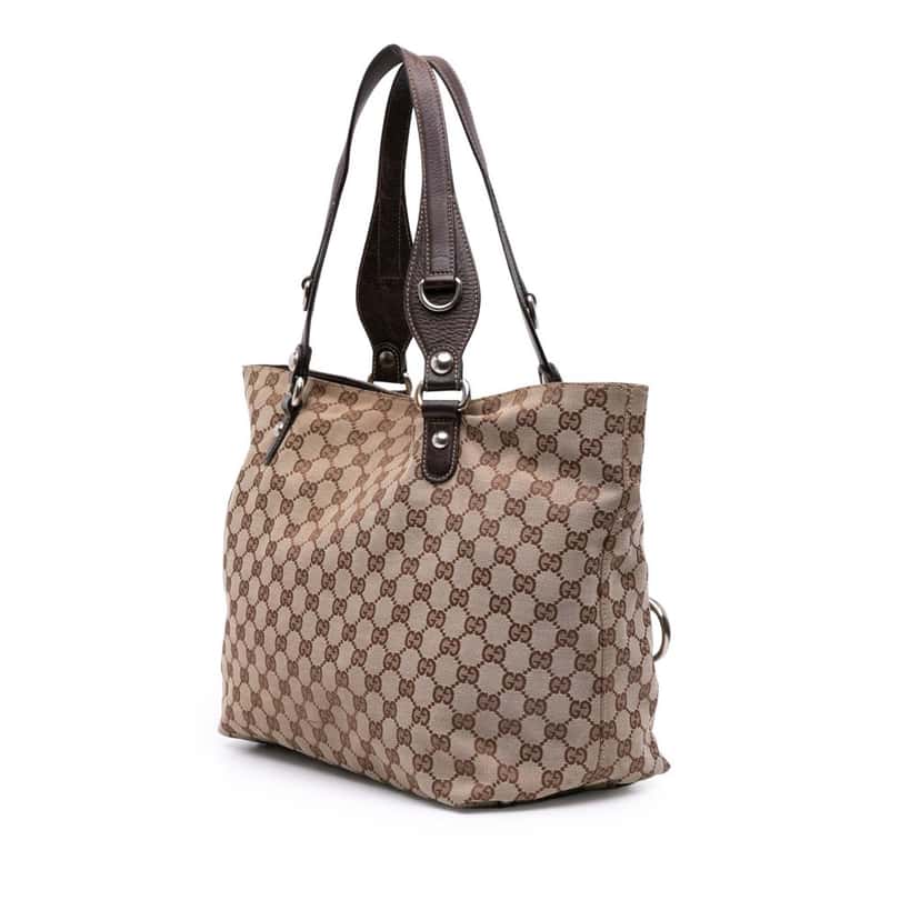 Gucci GG Canvas Icon Bit Tote Brown Canvas Good condition - Back View