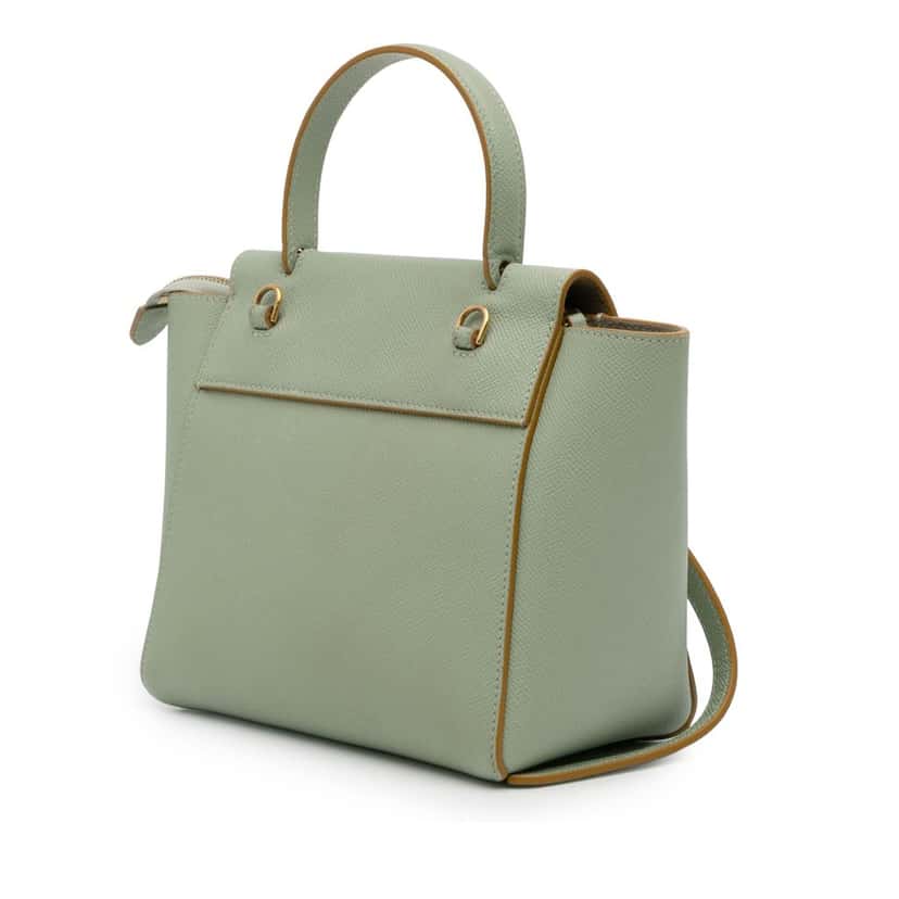 Celine Nano Grained Calfskin Belt Bag Green Leather Good condition - Back View