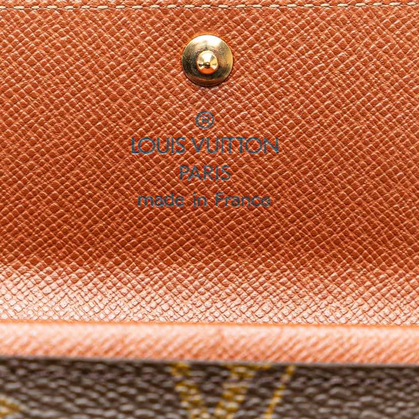 Louis Vuitton Monogram Porte Monnaie Coin Pouch Brown Canvas Good condition - Box View
