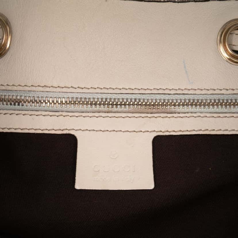 Gucci Medium GG Canvas Braided Peggy Tote Brown Canvas Good condition - Box View