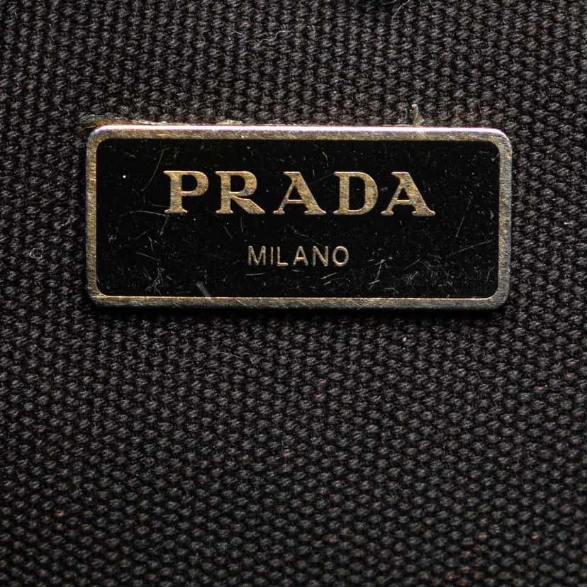 Prada Small Canvas Canapa Logo Satchel Black Canvas Good condition - Box View
