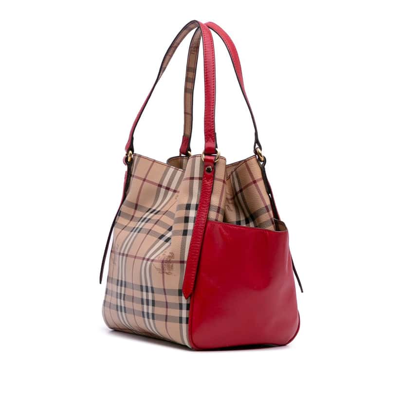 Burberry Small Haymarket Check Coated Canvas Canterbury Tote Brown Canvas Good condition - Back View