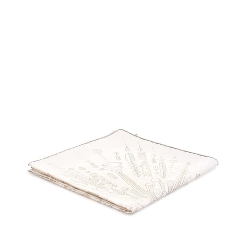 Hermès Please Hold The Line Silk Scarf White Silk Good condition - Front View