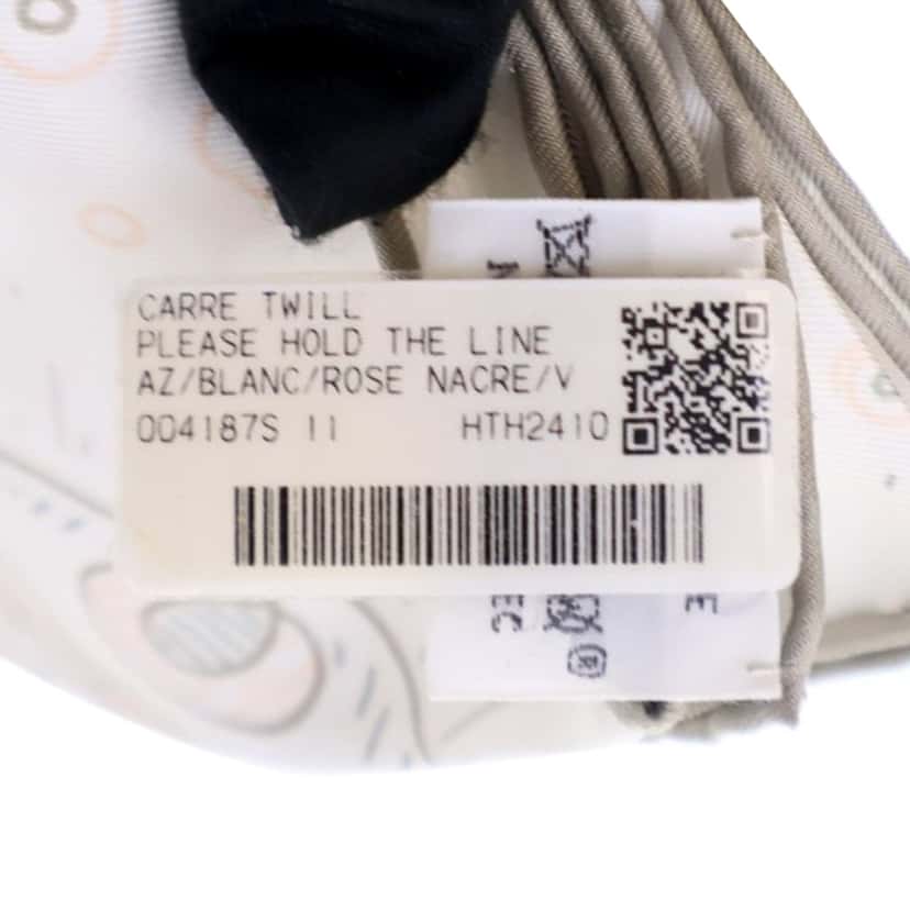 Hermès Please Hold The Line Silk Scarf White Silk Good condition - Inside View