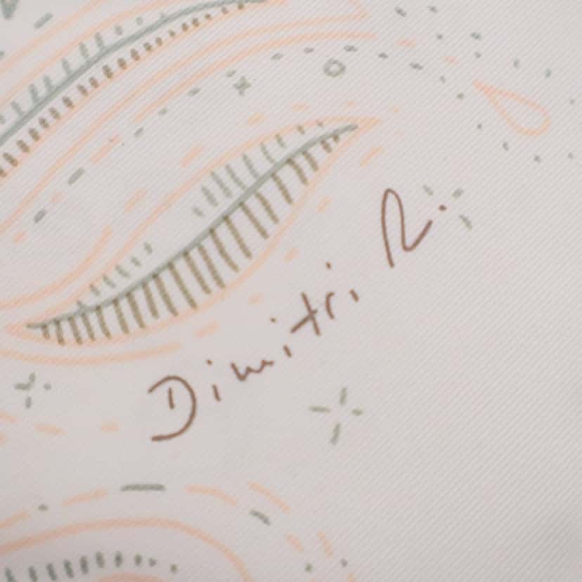 Hermès Please Hold The Line Silk Scarf White Silk Good condition - Model View