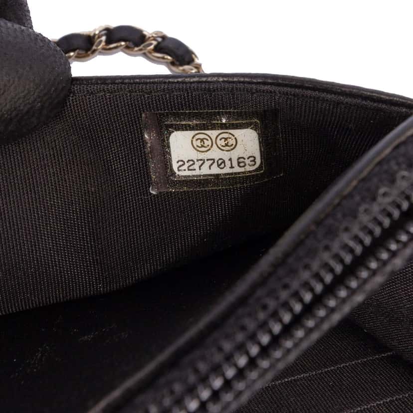 Chanel CC Studded Lambskin Wallet on Chain Black Leather Good condition - Box View