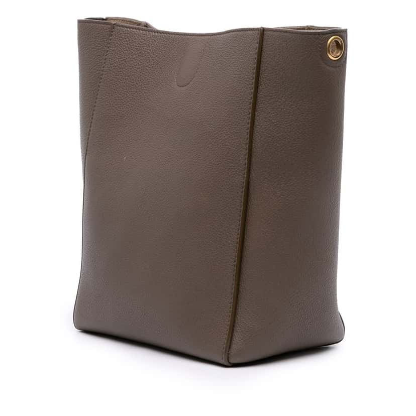 Celine Small Soft Grained Calfskin Seau Sangle Bucket Bag Brown Leather Good condition - Back View