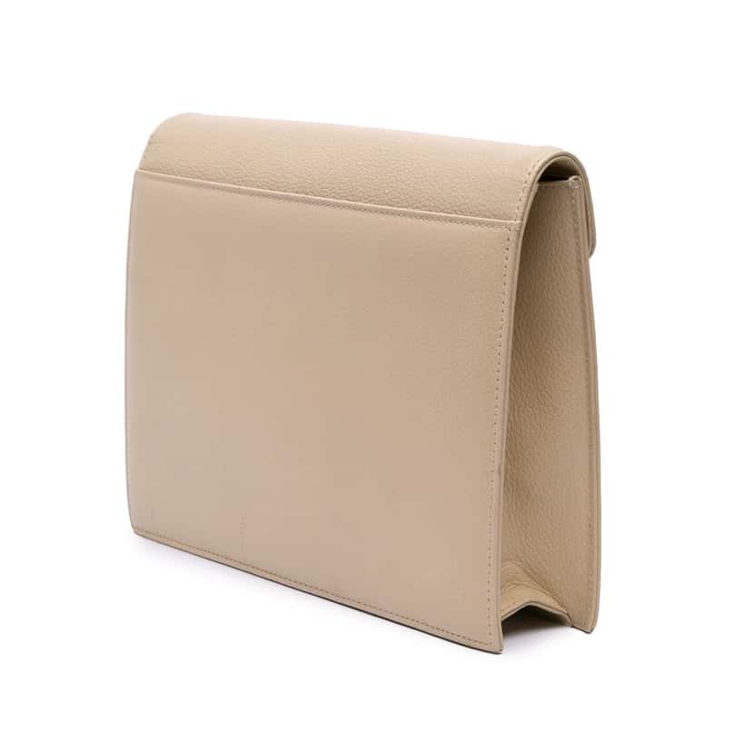 Yves Saint Laurent Leather Clutch Brown Leather Good condition - Back View