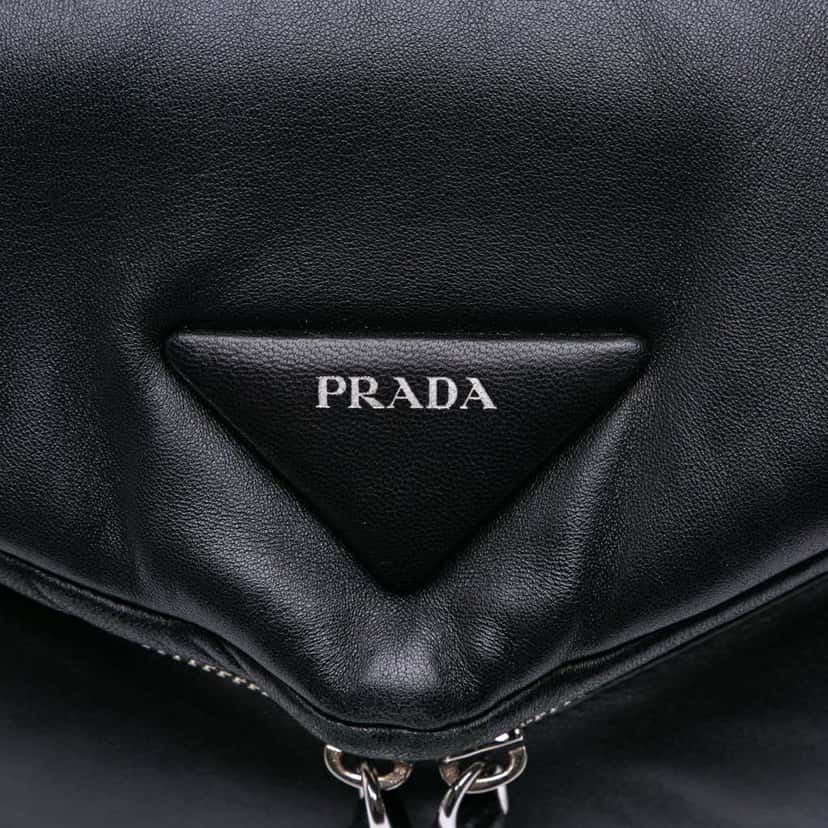 Prada Nappa Padded Signaux Bag Black Leather Good condition - Box View
