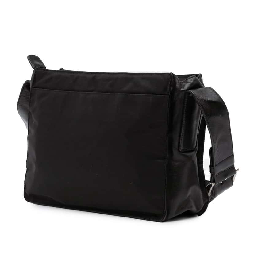 Prada Tessuto Zip Top Shoulder Bag Black Good condition - Back View