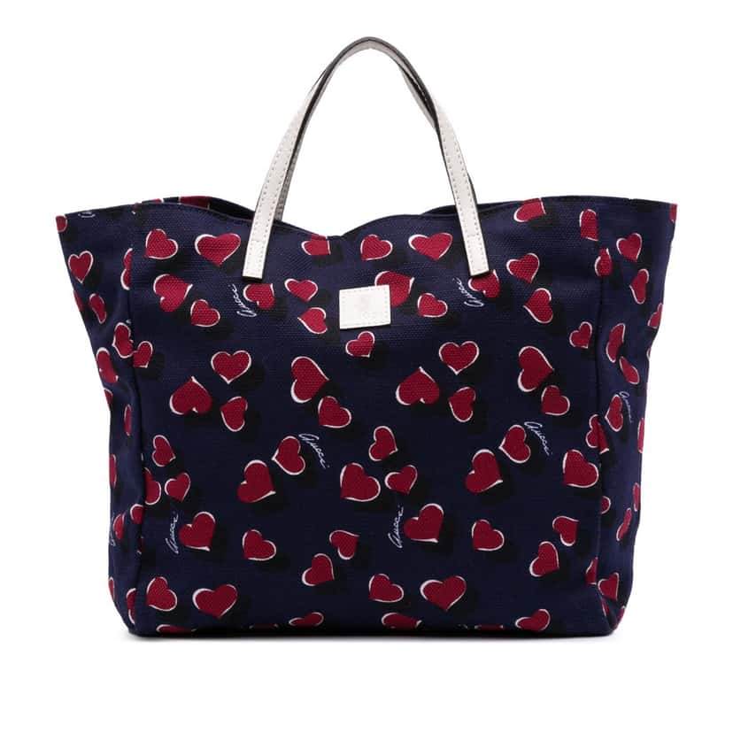 Gucci Kids Canvas Heartbeat Tote Blue Canvas Good condition - Front View
