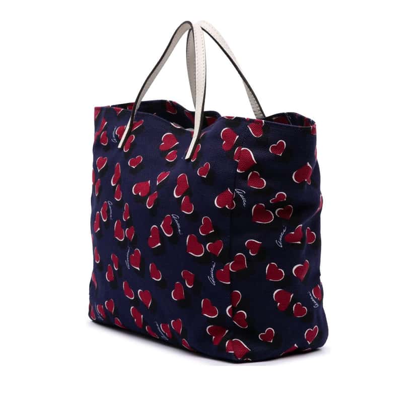 Gucci Kids Canvas Heartbeat Tote Blue Canvas Good condition - Back View
