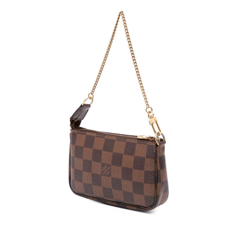 Louis Vuitton Damier Ebene Trunks and Bags Mini Pochette Accessoires Brown Canvas Good condition - Back View