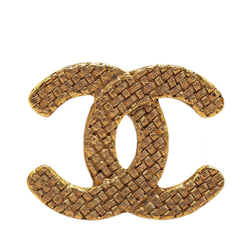 Chanel CC Brooch Gold Metal Good condition - Front View