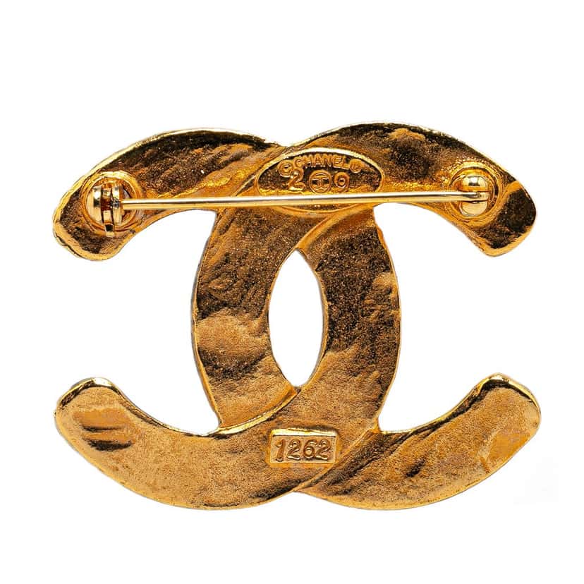 Chanel CC Brooch Gold Metal Good condition - Back View