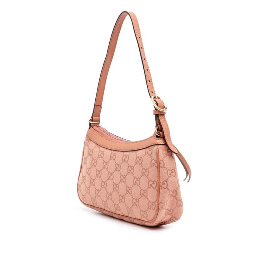 Gucci Small GG Canvas Ophidia Shoulder Bag Pink Canvas Good condition - Back View