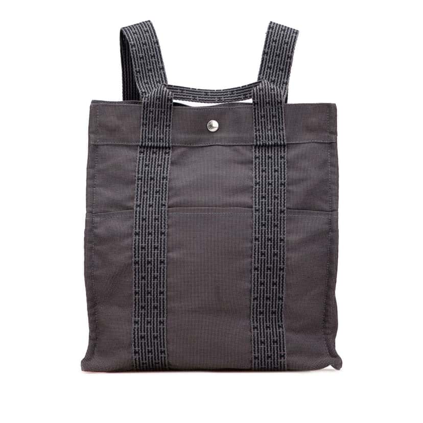 Hermès Canvas Herline Backpack MM Grey Canvas Good condition - Front View