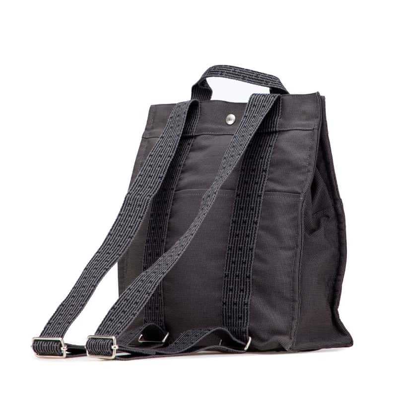 Hermès Canvas Herline Backpack MM Grey Canvas Good condition - Back View