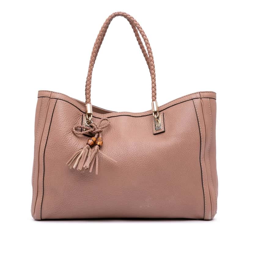 Gucci Large Leather Bella Tote Brown Leather Good condition - Front View
