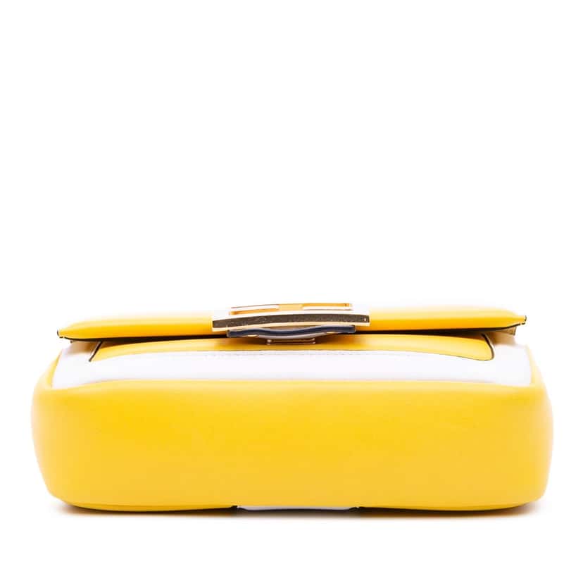 Fendi Mini Bicolor Nappa Apolo Chain Baguette Shoulder Bag Yellow Leather Very good condition - Inside View
