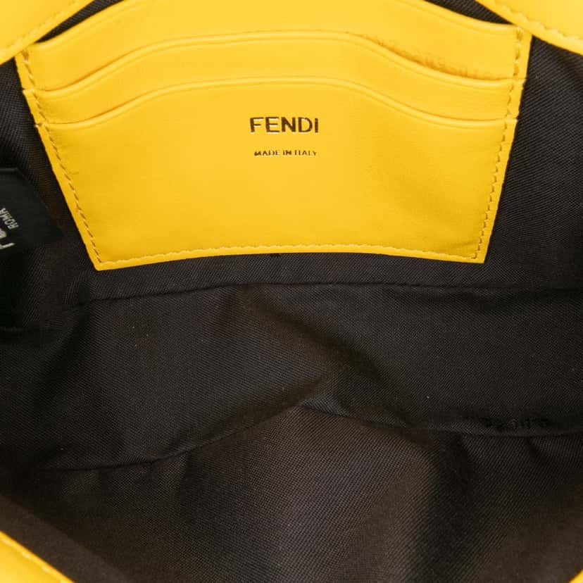 Fendi Mini Bicolor Nappa Apolo Chain Baguette Shoulder Bag Yellow Leather Very good condition - Model View