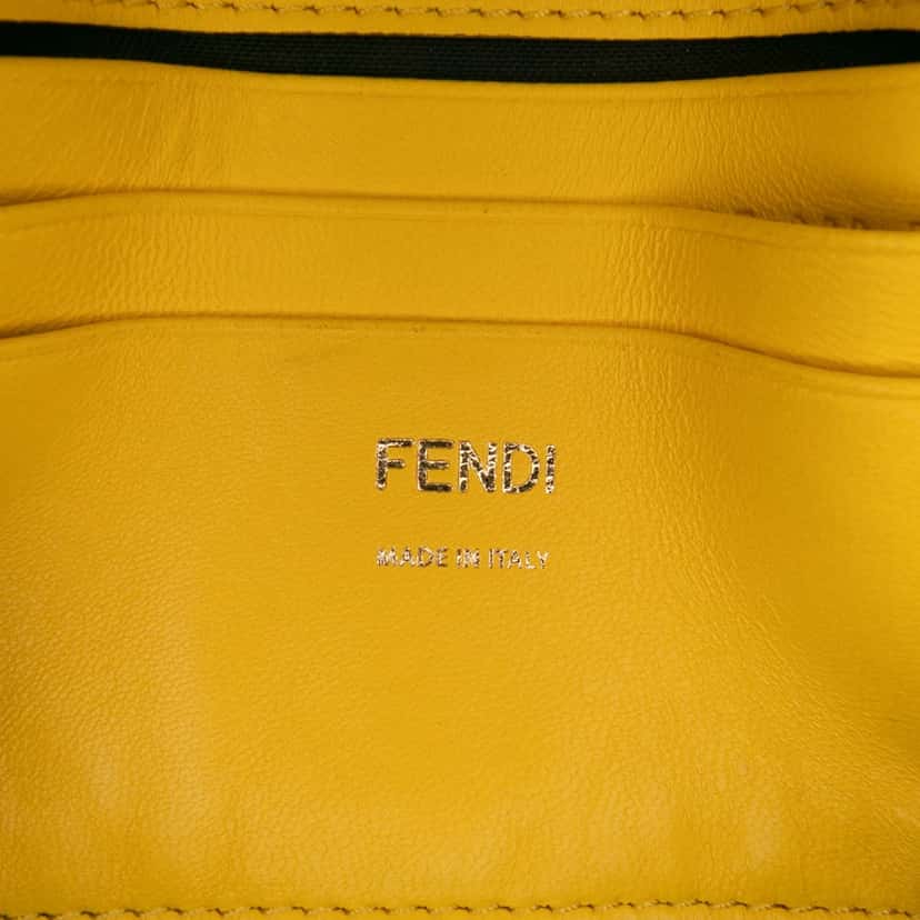 Fendi Mini Bicolor Nappa Apolo Chain Baguette Shoulder Bag Yellow Leather Very good condition - Box View