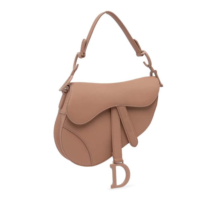 Dior Mini Calfskin Saddle Bag Brown Leather Good condition - Back View