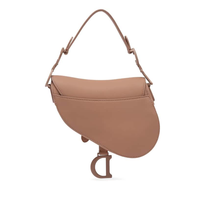Dior Mini Calfskin Saddle Bag Brown Leather Good condition - Inside View