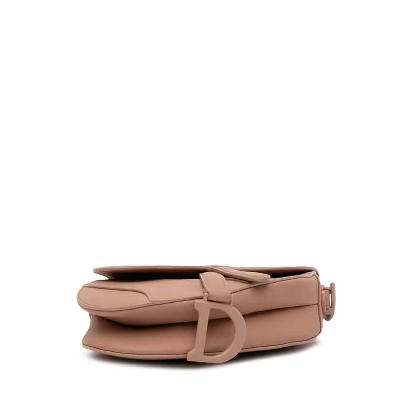 Dior Mini Calfskin Saddle Bag Brown Leather Good condition - Model View