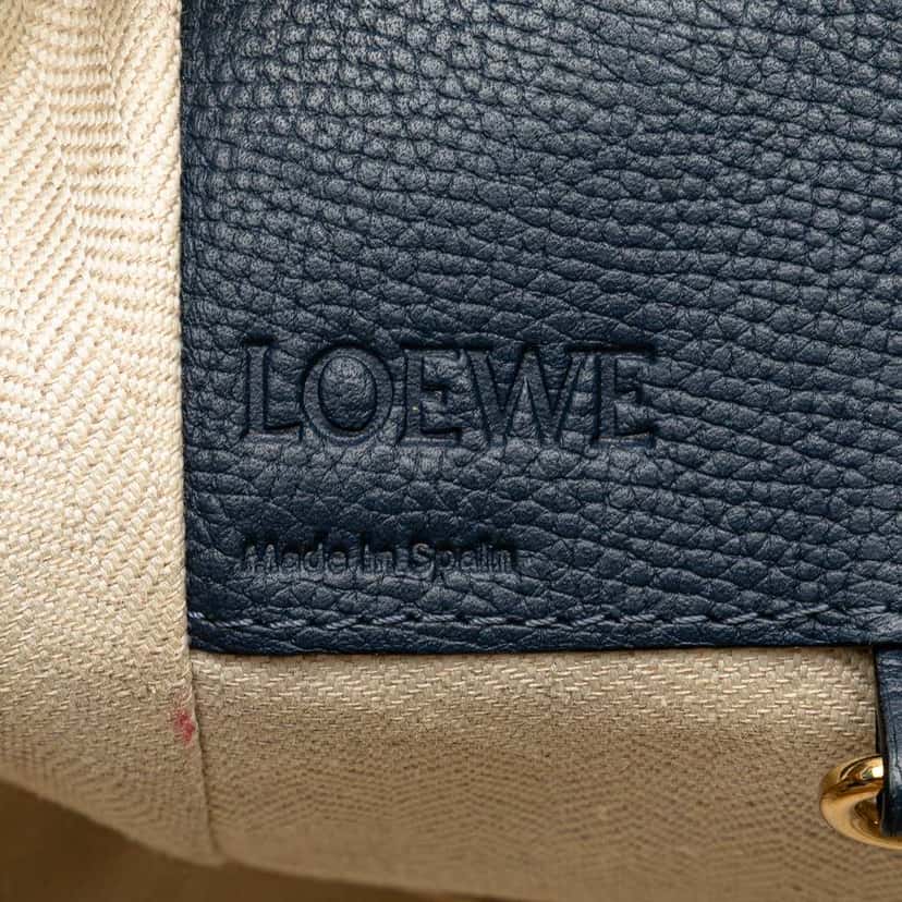 Loewe Small Leather Hammock Satchel Blue Leather Good condition - Box View
