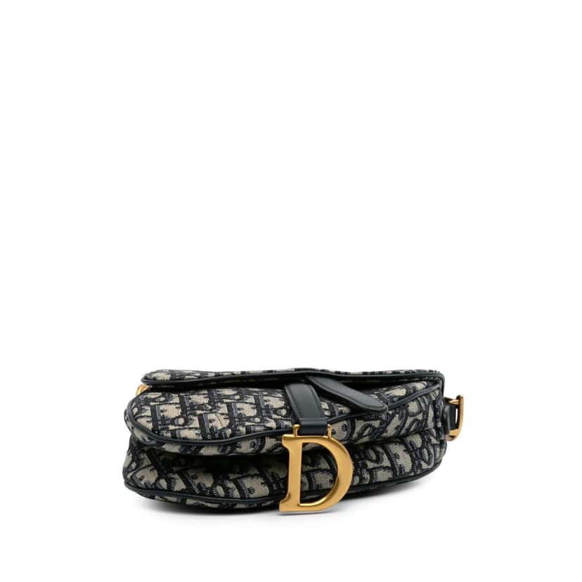 Dior Mini Oblique Canvas Saddle Bag Blue Canvas Good condition - Inside View