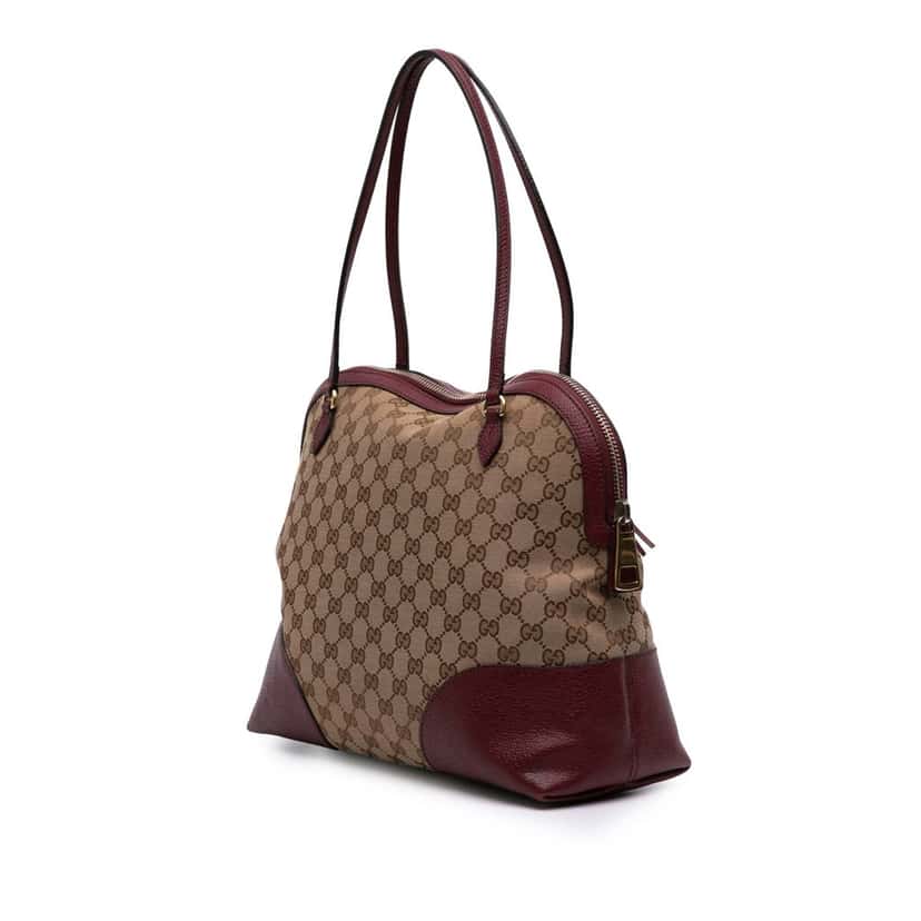 Gucci Medium GG Canvas Bree Dome Tote Brown Canvas Good condition - Back View