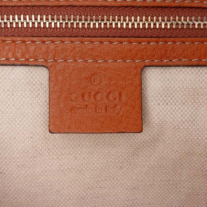Gucci Medium Calfskin Web Joy Boston Bag Brown Leather Good condition - Box View