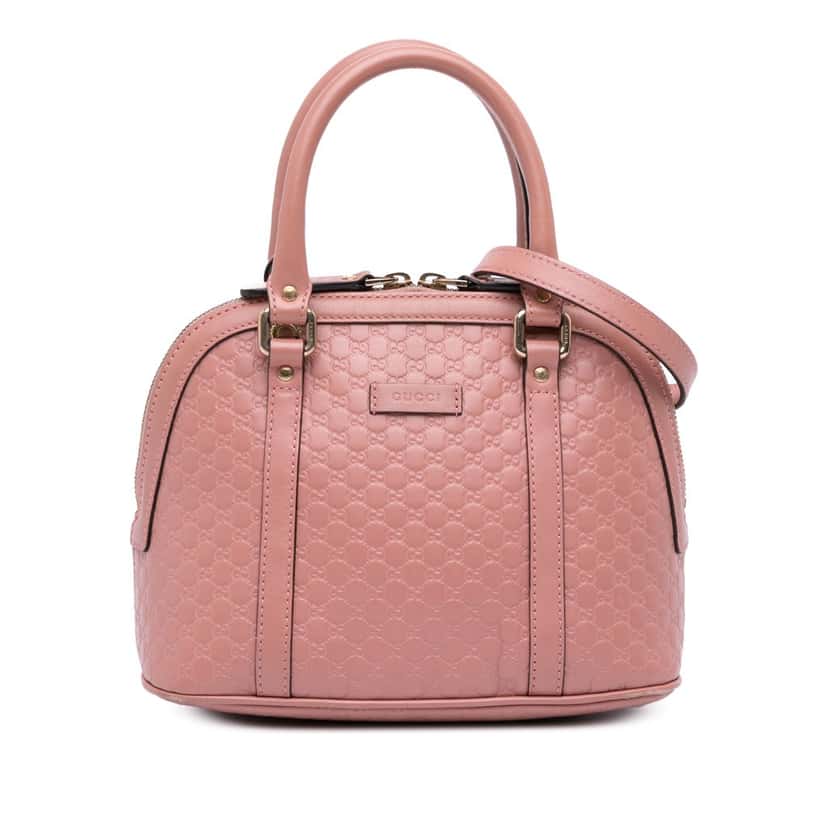 Gucci Mini Microguccissima Dome Satchel Pink Leather Good condition - Front View