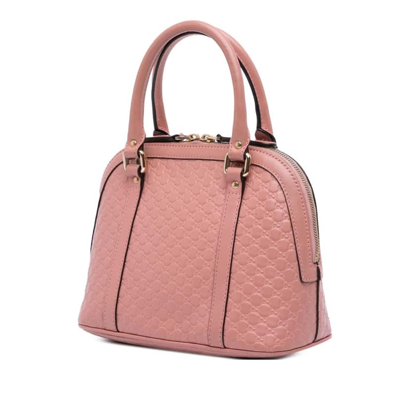 Gucci Mini Microguccissima Dome Satchel Pink Leather Good condition - Back View
