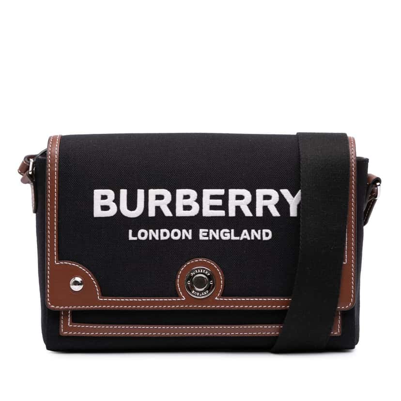 Burberry Canvas Horseferry Note Crossbody Black Canvas Good condition - Front View