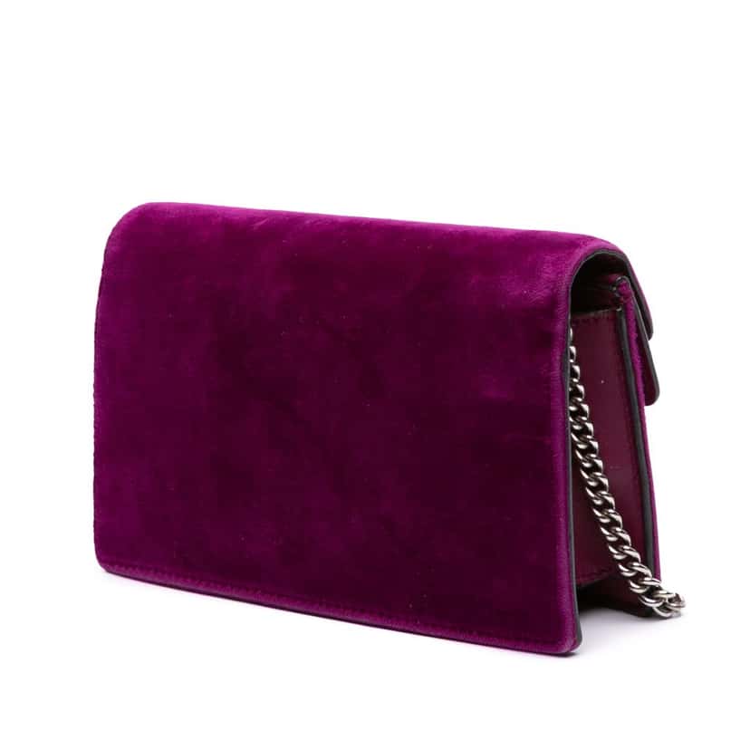 Gucci Super Mini Velvet Dionysus Crossbody Purple Velvet Good condition - Back View