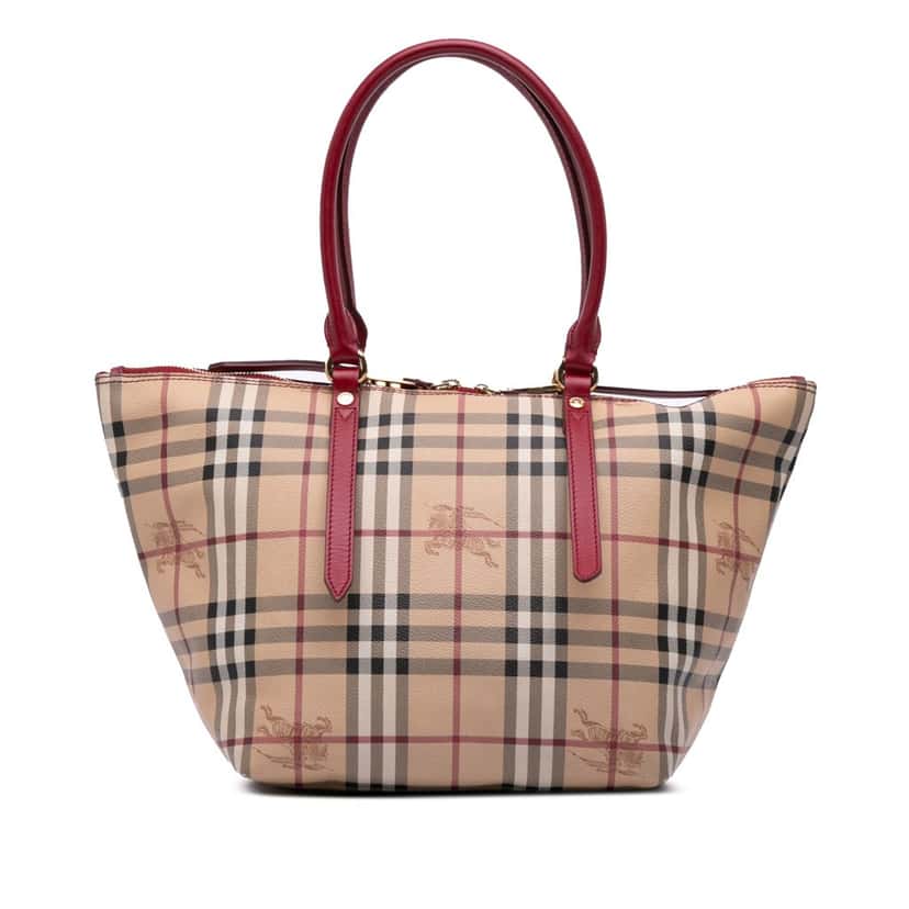 Burberry Small Haymarket Check Coated Canvas Salisbury Tote Brown Canvas Good condition - Front View