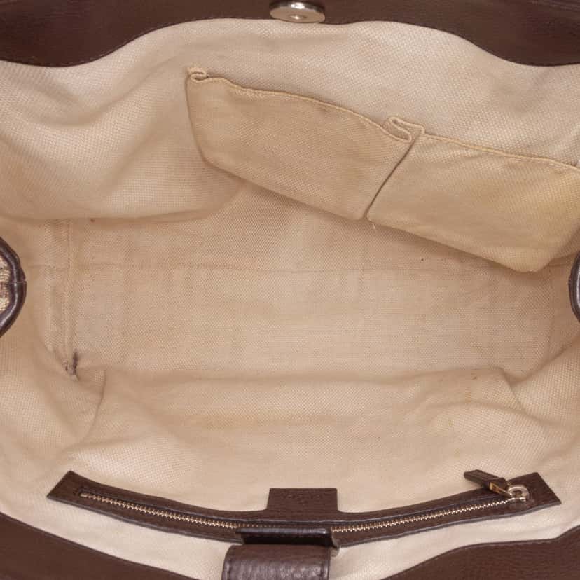 Gucci Medium GG Canvas Web Dressage Tote Brown Canvas Good condition - Model View