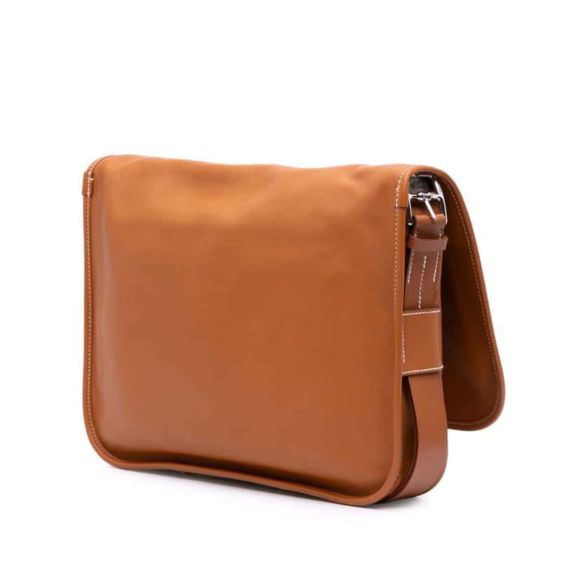 Hermès Sikkim Barda 30 Messenger Bag Brown Leather Good condition - Back View