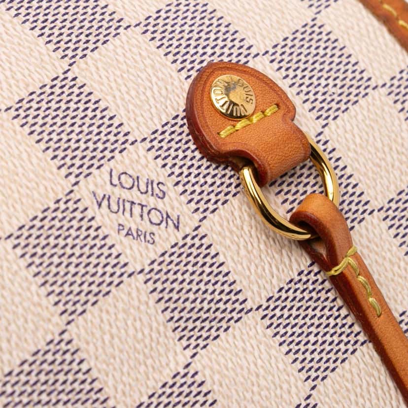 Louis Vuitton Damier Azur Neverfull MM White Canvas Good condition - Box View