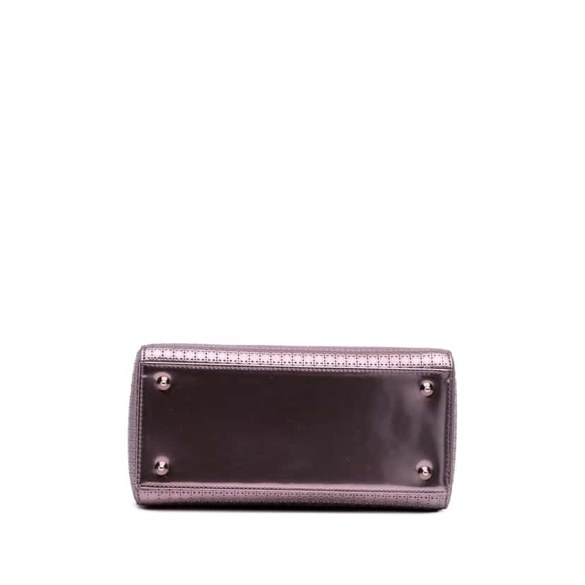 Dior Medium Metallic Patent Microcannage Lady Dior Pink Leather Good condition - Inside View