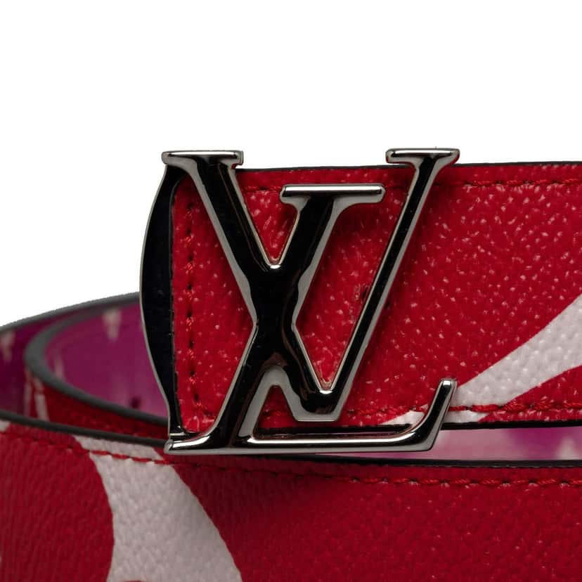 Louis Vuitton Monogram Giant Iconic Reversible Belt Red Canvas Good condition - Model View