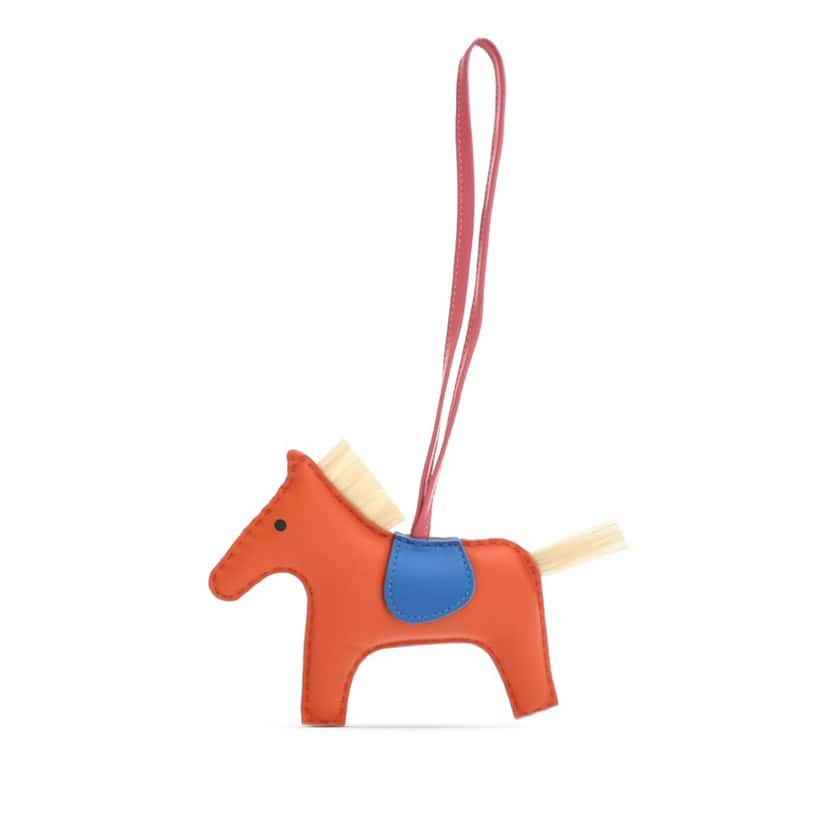 Hermès Milo Lambskin Grigri Rodeo Bag Charm MM Orange Leather Good condition - Front View